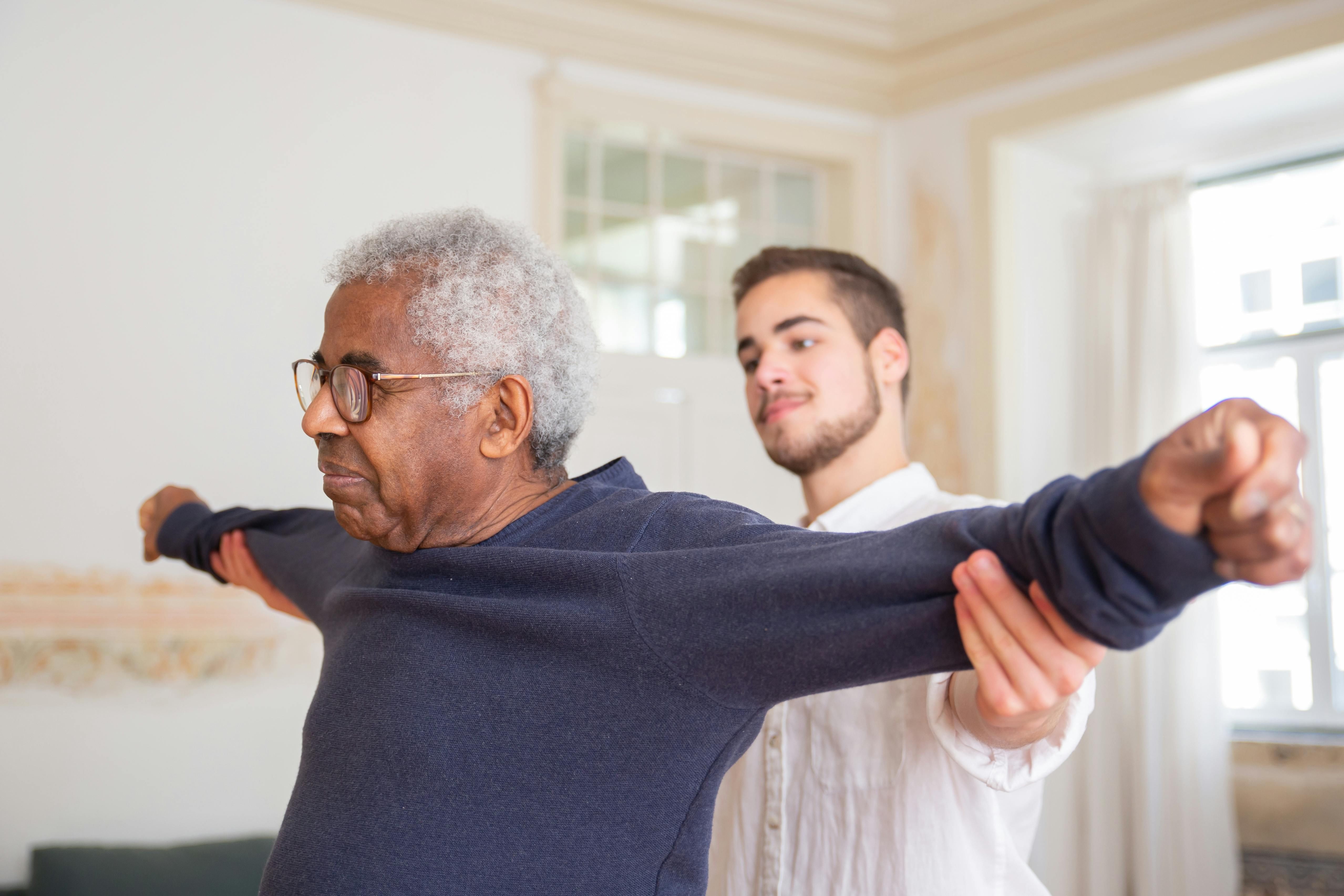 Resident in physical therapy session at Belhaven Nursing & Rehabilitation